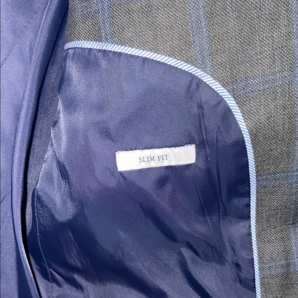 Jos. A. Bank Brown/Blue Plaid Linen/Wool  Blazer 41R